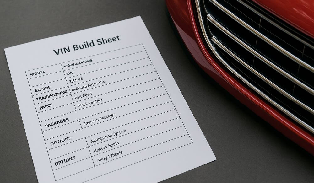 Vehicle Build Sheet