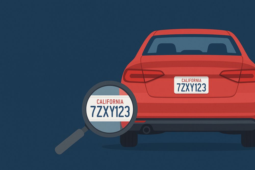How do I find the owner of a car with a plate number in California?