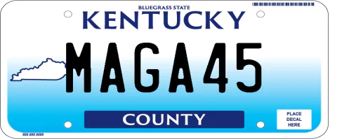 Kentucky License Plate